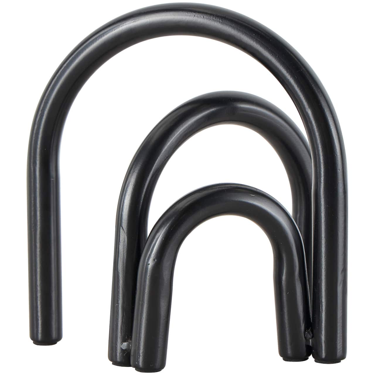 8" Black Metal Geometric Overlapping Arch Sculpture